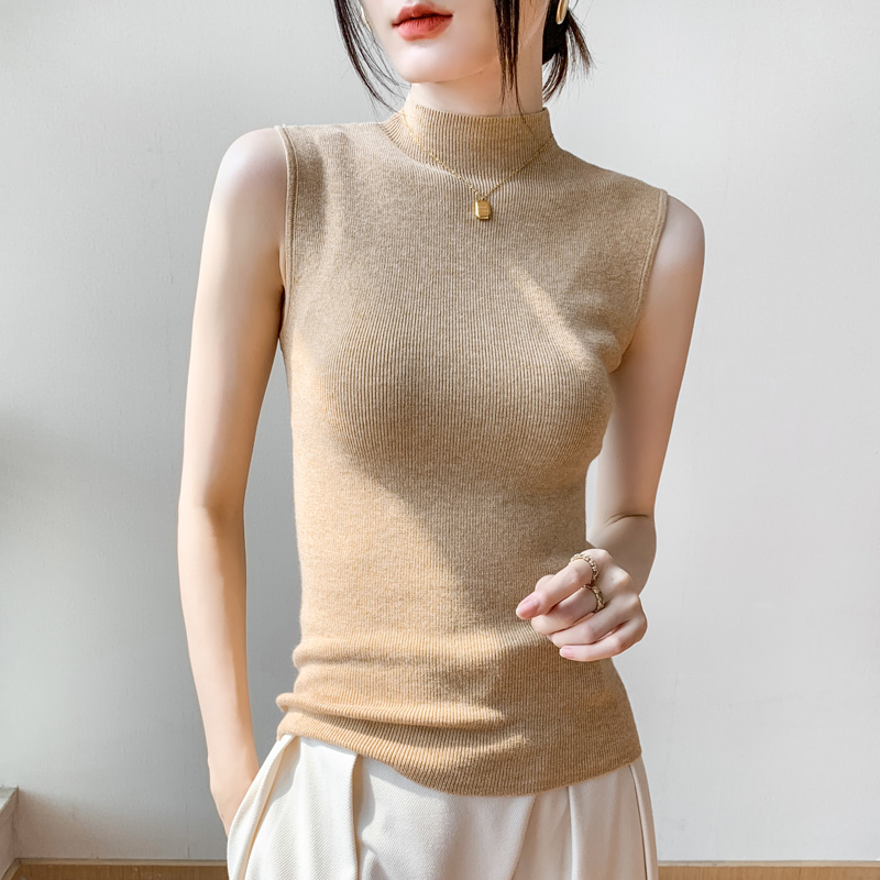 Bottoming sleeveless vest slim sweater for women