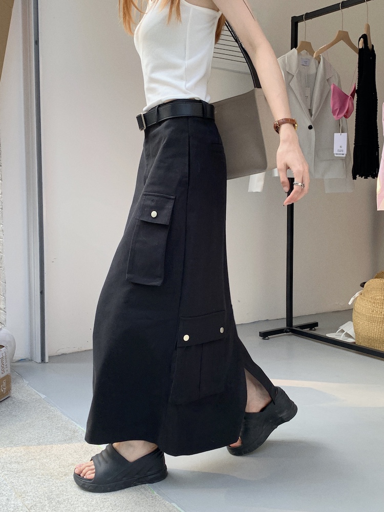 Slim skirt pocket work clothing