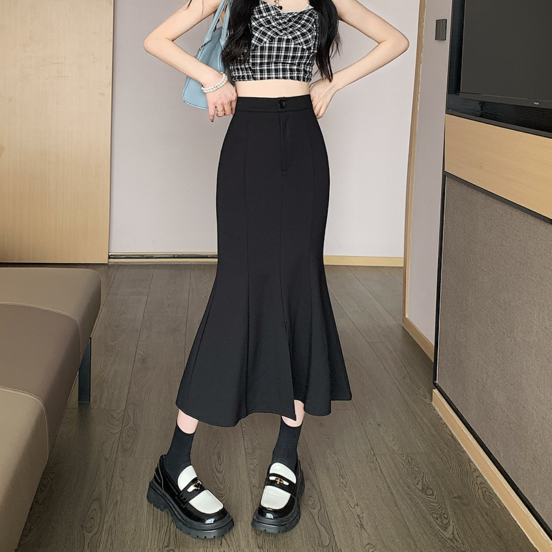Package hip mermaid skirt black slim long dress for women