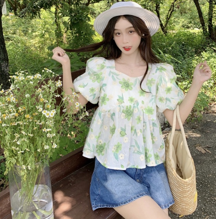 White summer hollow shirts all-match Casual short sleeve tops