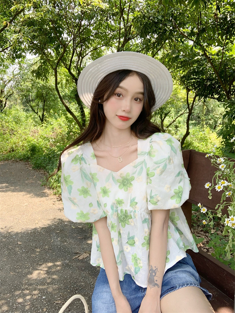 White summer hollow shirts all-match Casual short sleeve tops