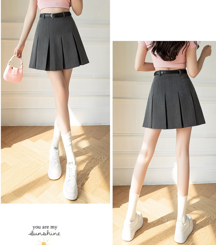 Slim gray skirt high waist short skirt for women