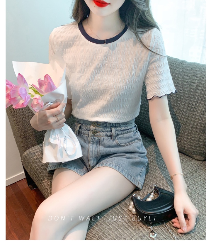 Loose sweet pullover tops slim simple T-shirt for women