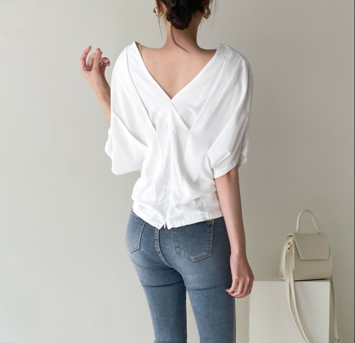 Summer fashion folds shirt short sleeve Korean style tops