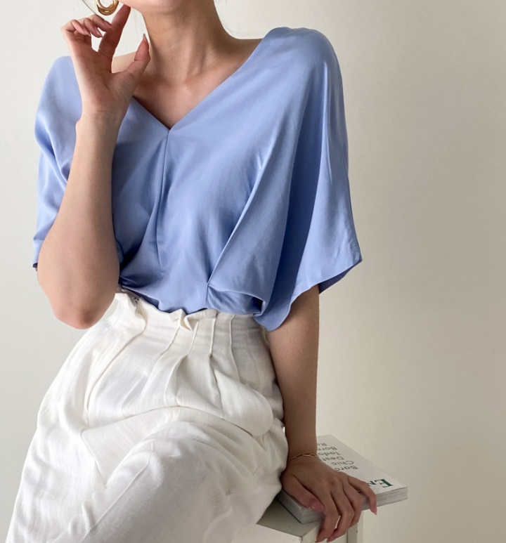 Summer fashion folds shirt short sleeve Korean style tops