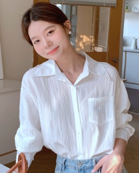 Long sleeve commuting Korean style pure temperament shirt