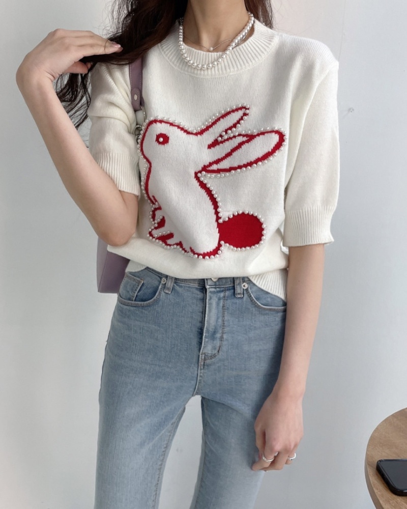 Korean style lovely short sleeve bunny summer tops
