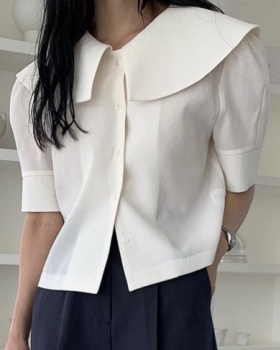 Summer single-breasted shirt Korean style large lapel tops