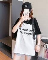 Round neck tops pure cotton T-shirt for women
