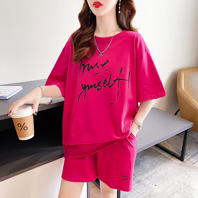 Student Korean style summer fashion casual pants 2pcs set for women