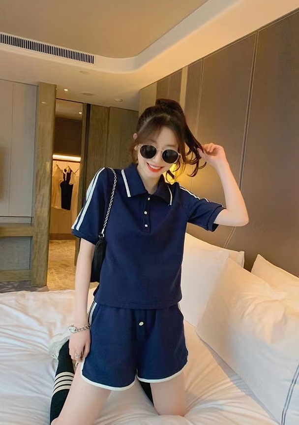 Casual casual pants college style shirts 2pcs set for women