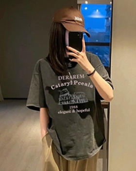 Large yard summer washed T-shirt for women