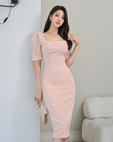 Square collar spring and summer fashion dress