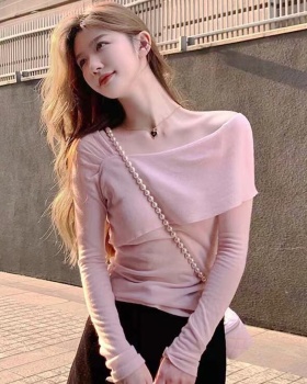 Horizontal collar sweater tops for women