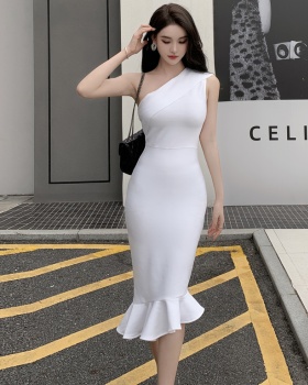 Light sexy evening dress elegant shoulder dress
