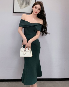Annual meeting strapless formal dress package hip dress