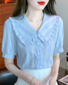 Summer Korean style tops doll collar shirt for women