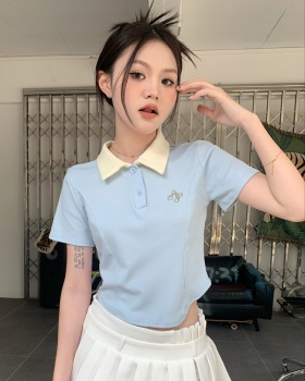 Retro tops embroidery T-shirt