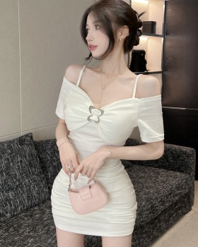 Slim strapless package hip little sexy sling dress