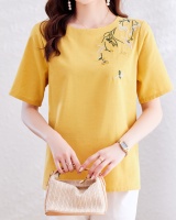 Middle-aged Western style shirt summer loose T-shirt for women
