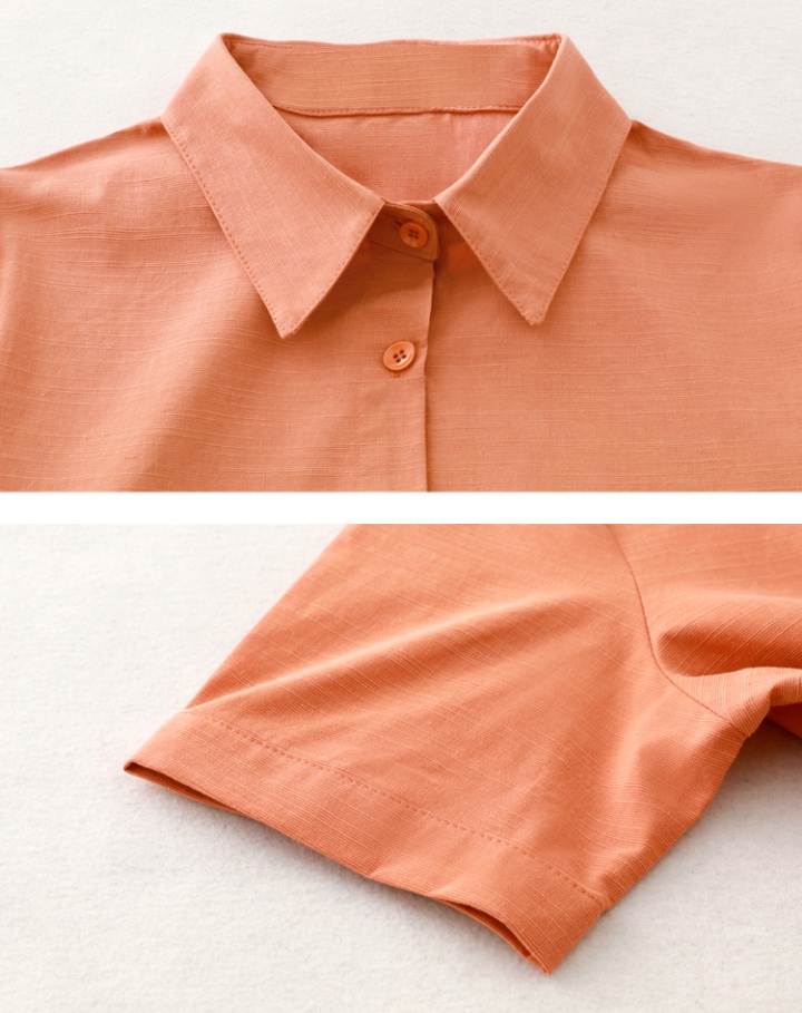 Cotton long shirt short sleeve large yard tops