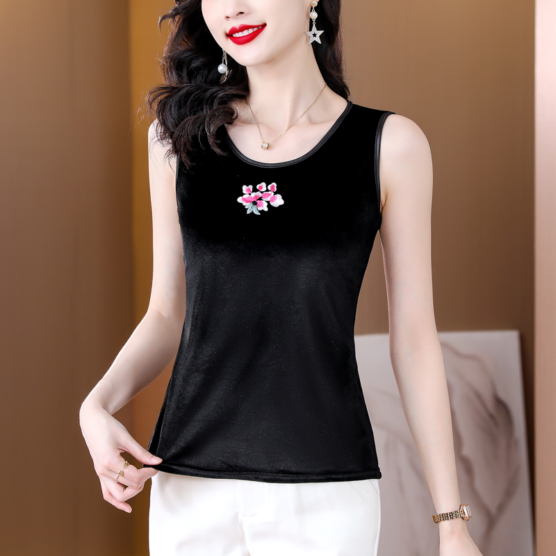 Bottoming sling embroidery tops wears outside summer vest