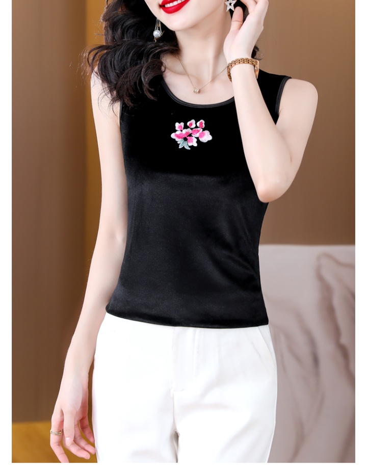 Bottoming sling embroidery tops wears outside summer vest