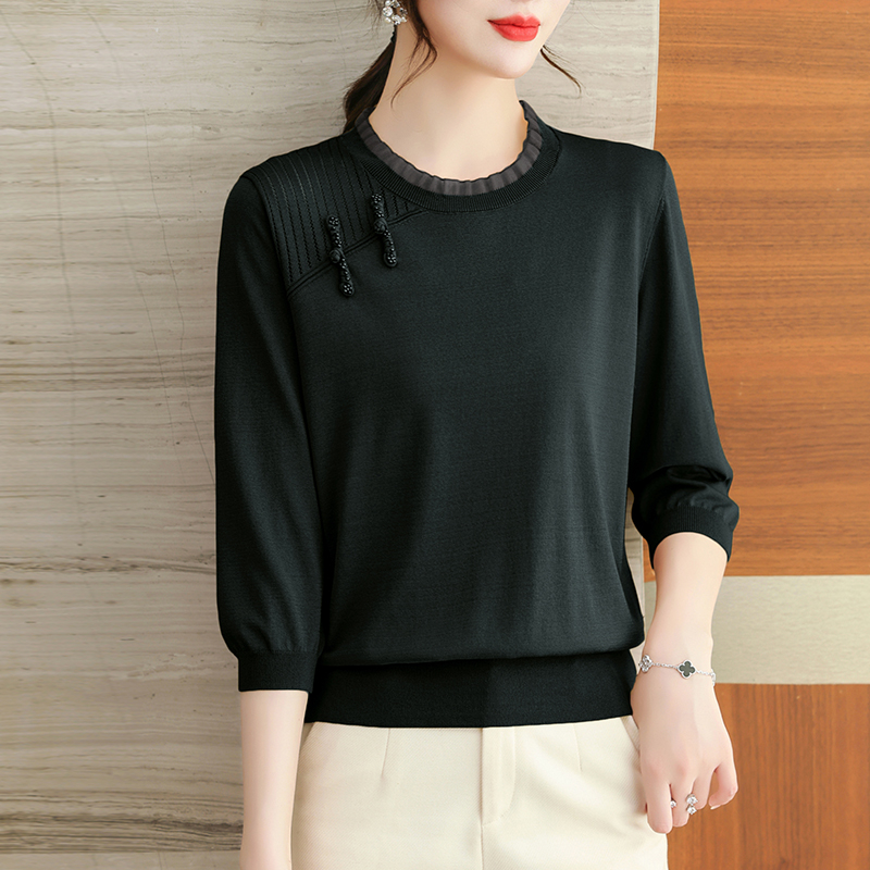 Ice silk short sleeve small shirt loose tops for women