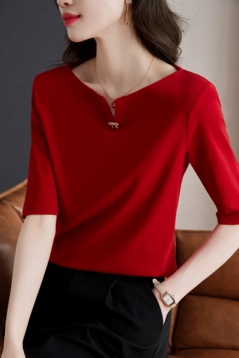 Short sleeve summer tops temperament chiffon shirt for women
