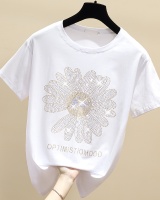 Short sleeve summer tops rhinestone T-shirt for women