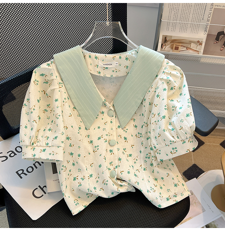 Printing short sleeve small shirt summer tops for women