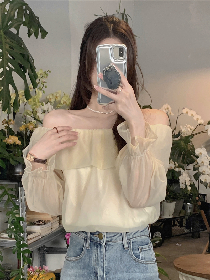 Korean style short shirt unique tops for women