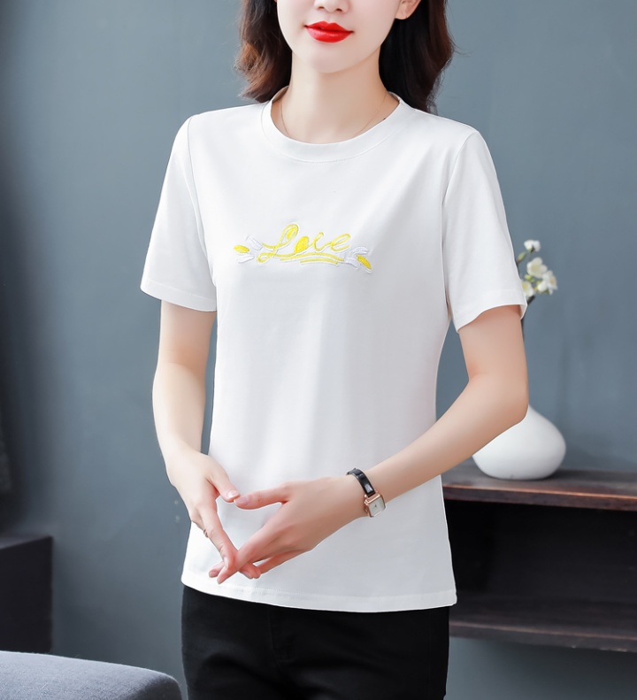 Pure summer large yard embroidery T-shirt for women