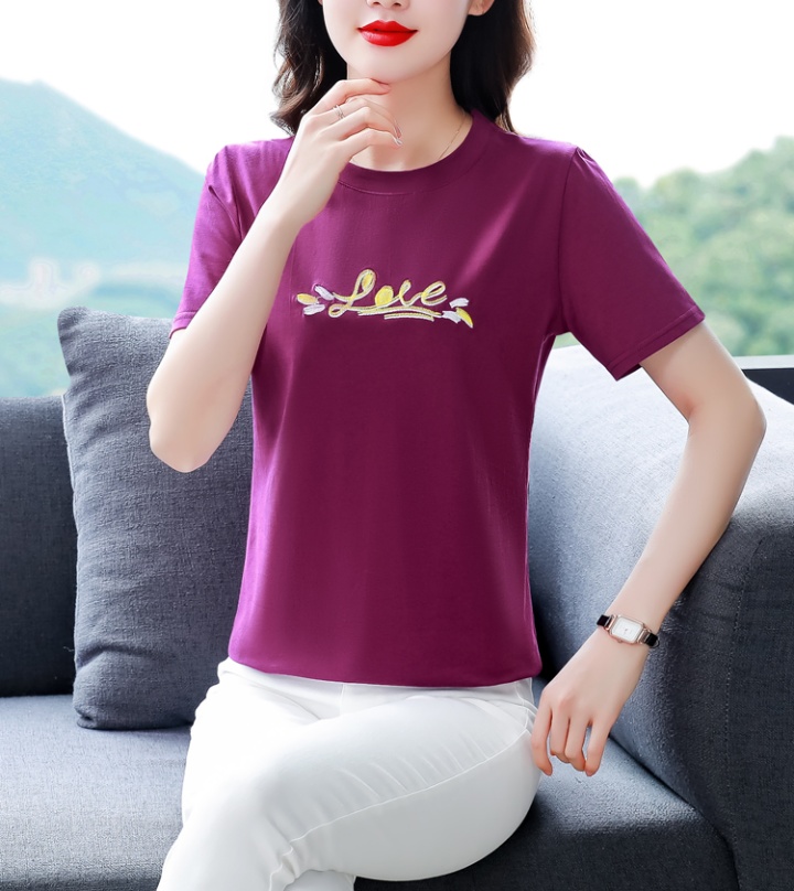 Pure summer large yard embroidery T-shirt for women