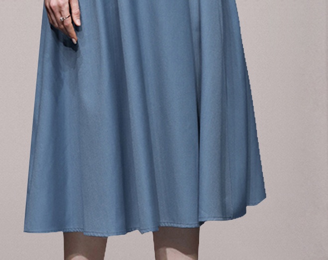 Blue-white long dress temperament dress for women