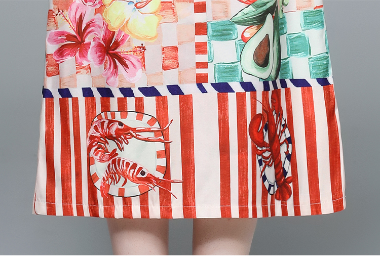 Package hip fashion printing shirt long slim dress 2pcs set