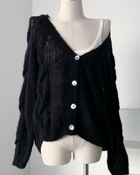 Knitted spring and autumn coat lazy cardigan for women
