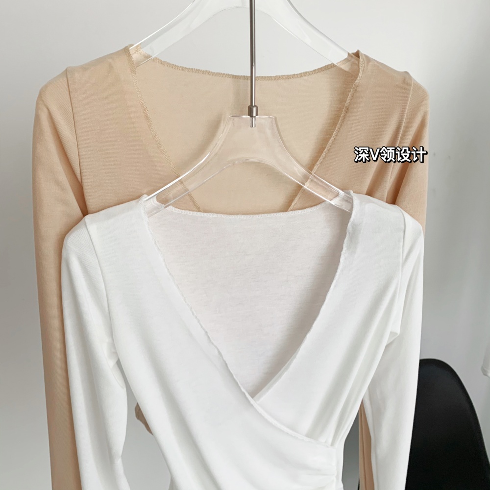 Cross ballet T-shirt long sleeve spring tops