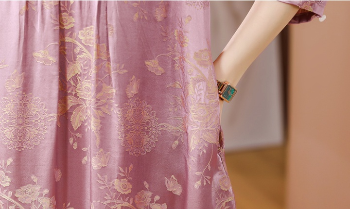 Real silk jacquard silk dress