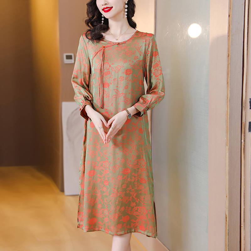 Middle-aged spring cheongsam large yard Chinese style dress