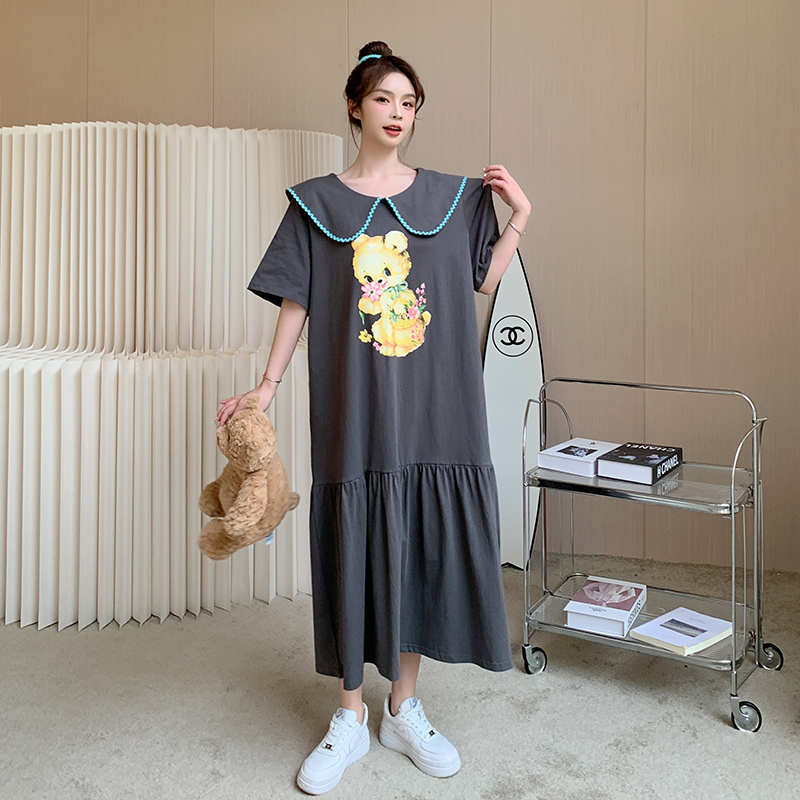 Casual lovely long cubs Korean style printing T-shirt