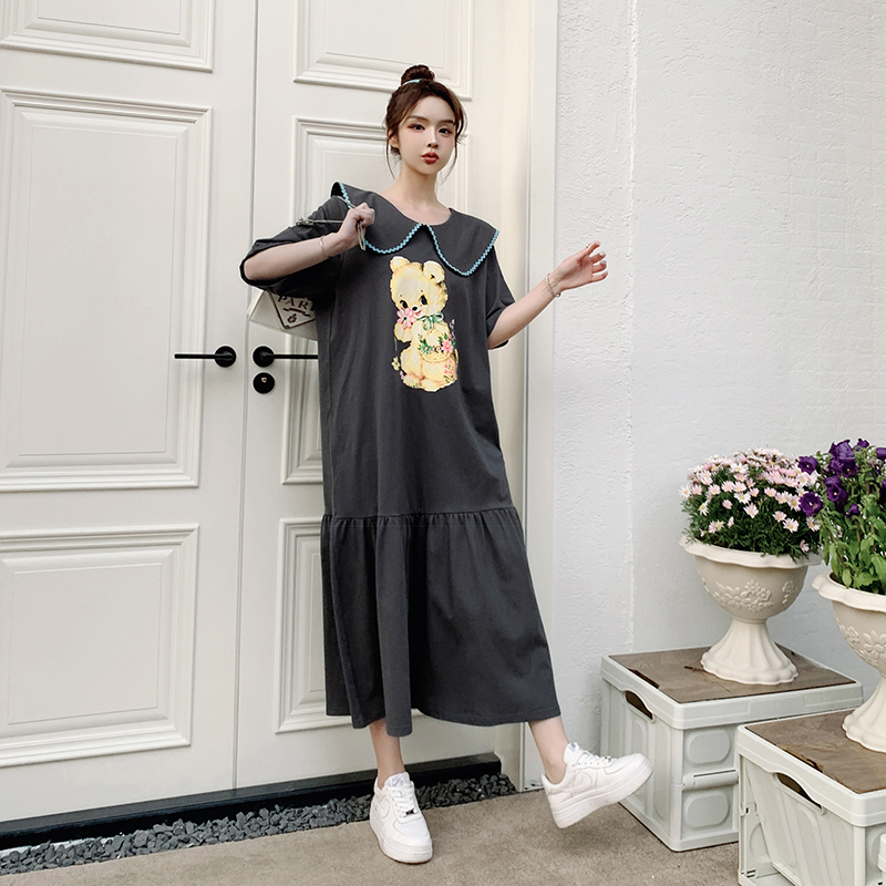 Casual lovely long cubs Korean style printing T-shirt