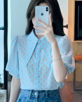 Pointed collar chiffon shirt shirt for women