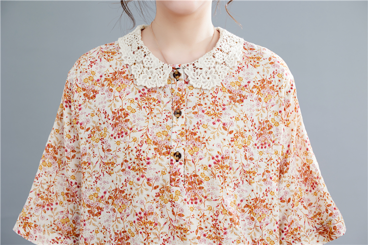 Cover belly summer tops floral small shirt for women