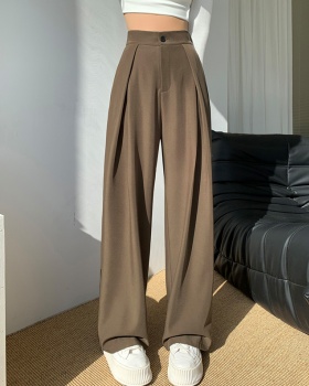 Spring drape wide leg pants black business suit for women