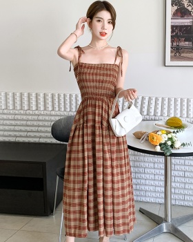 Sling Korean style slim long fashion high waist dress