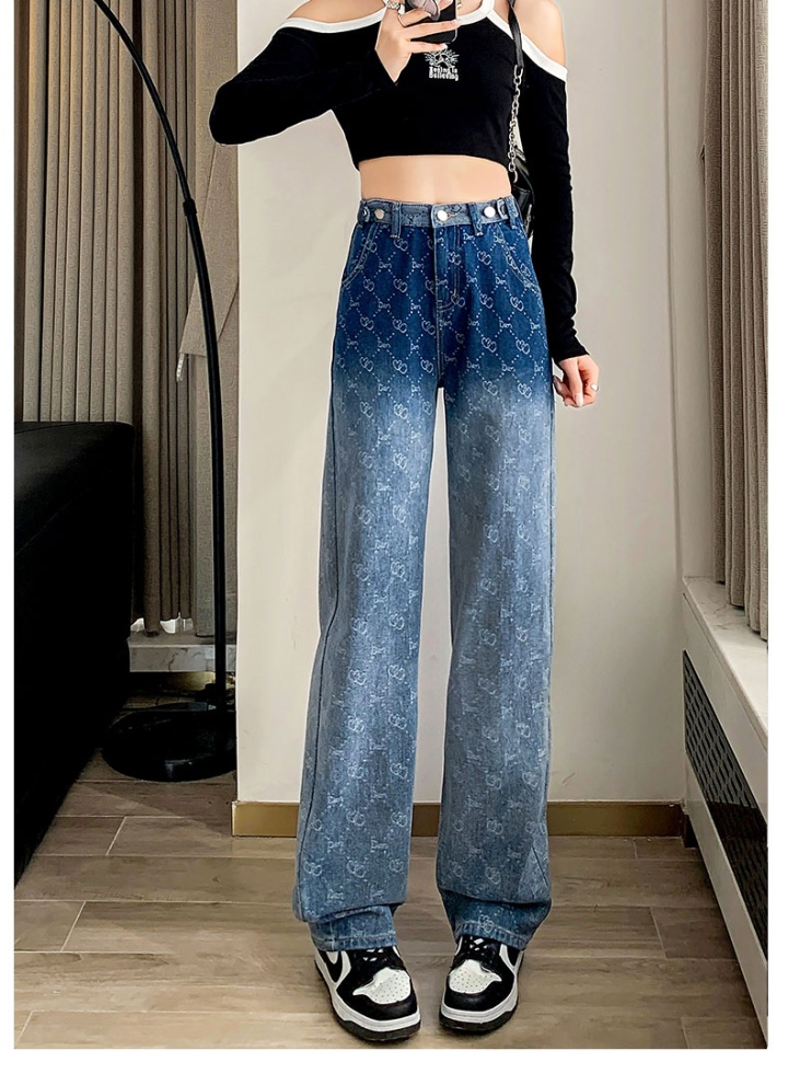 High waist jeans wide leg pants for women