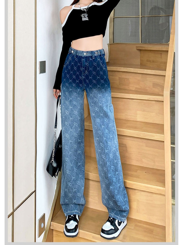 High waist jeans wide leg pants for women