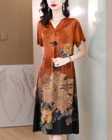 Fashion colors jacquard loose exceed knee summer dress
