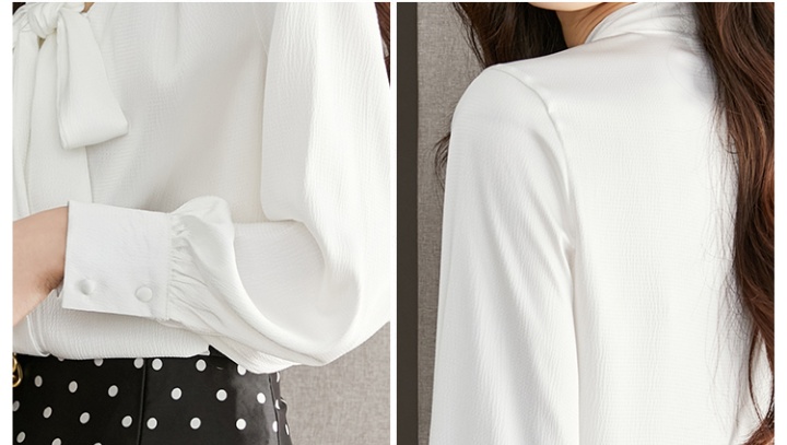 White fashion shirt streamer tops for women